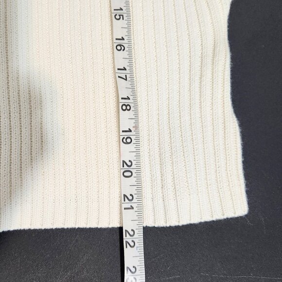 Women's MODA International Long Sleeve V-Neck Cream Colored Pullover XL - Picture 4 of 11